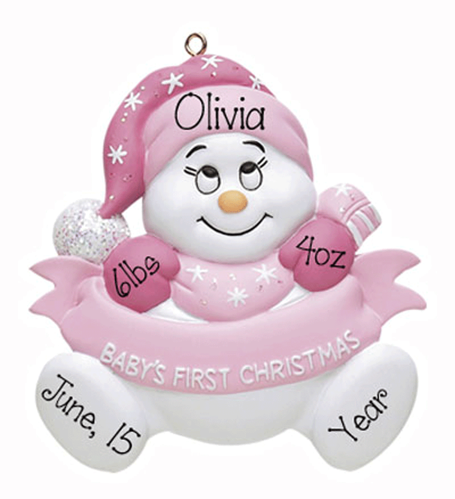 Snow Baby Girl-Baby's First Christmas~Personalized Ornament