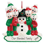BUILDING A SNOWMAN FAMILY OF 6 ORNAMENT, My Personalized Ornaments