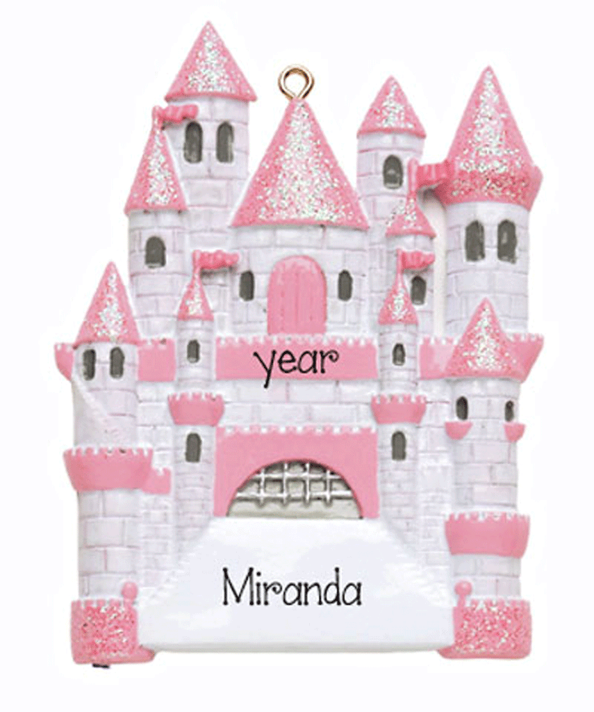 Pink Castle~Personalized Christmas Ornament