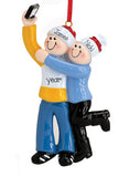 SELFIE COUPLE WITH SOCK HATS / MY PERSONALIZED CHRISTMAS ORNAMENTS