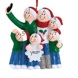 SELFIE FAMILY OF 6 ORNAMENT, MY PERSONALIZED CHRISTMAS ORNAMENTS