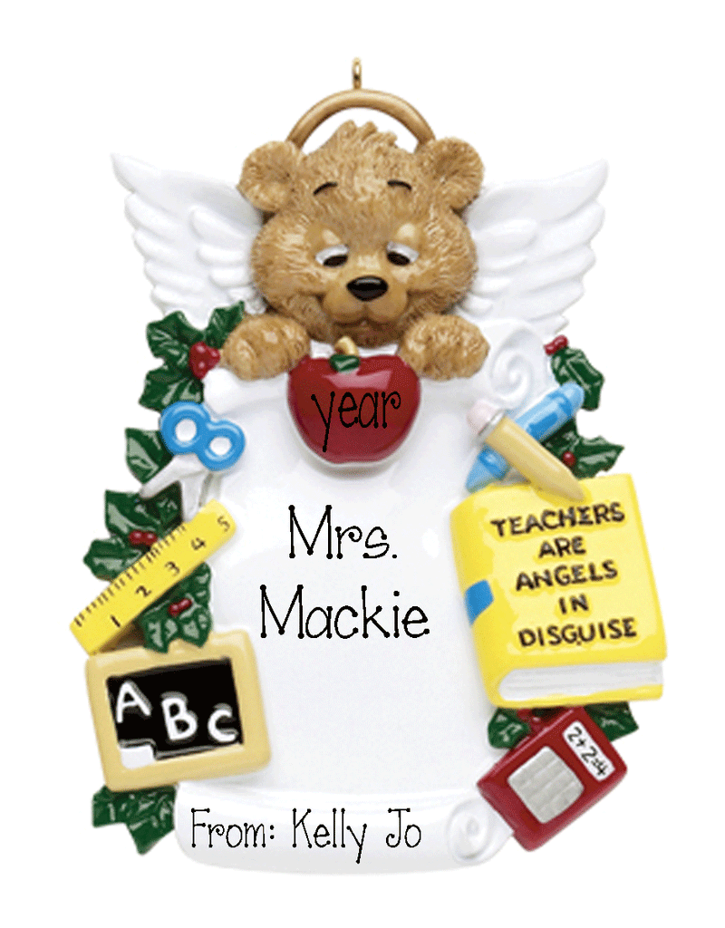 Teachers Are Angels-Personalized Christmas Ornament