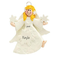 Blonde adult ANGEL, MY PERSONALIZED ORNAMENTS, CHRISTMAS ORNAMENTS
