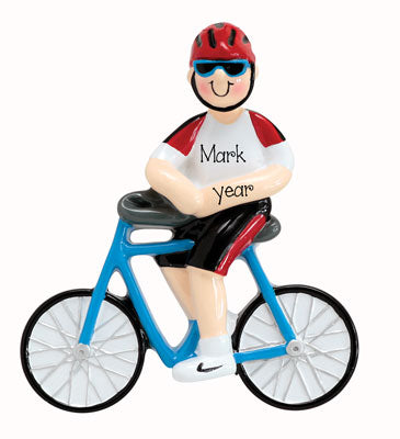 MALE BLUE BICYCLE Ornament