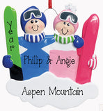 SKI COUPLE, MY PERSONALIZED ORNAMENTS