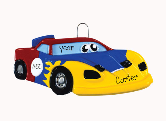 RACECAR W/ EYES Personalized Ornament