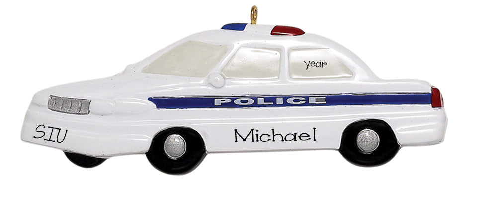 Police Car~Personalized Christmas Ornament