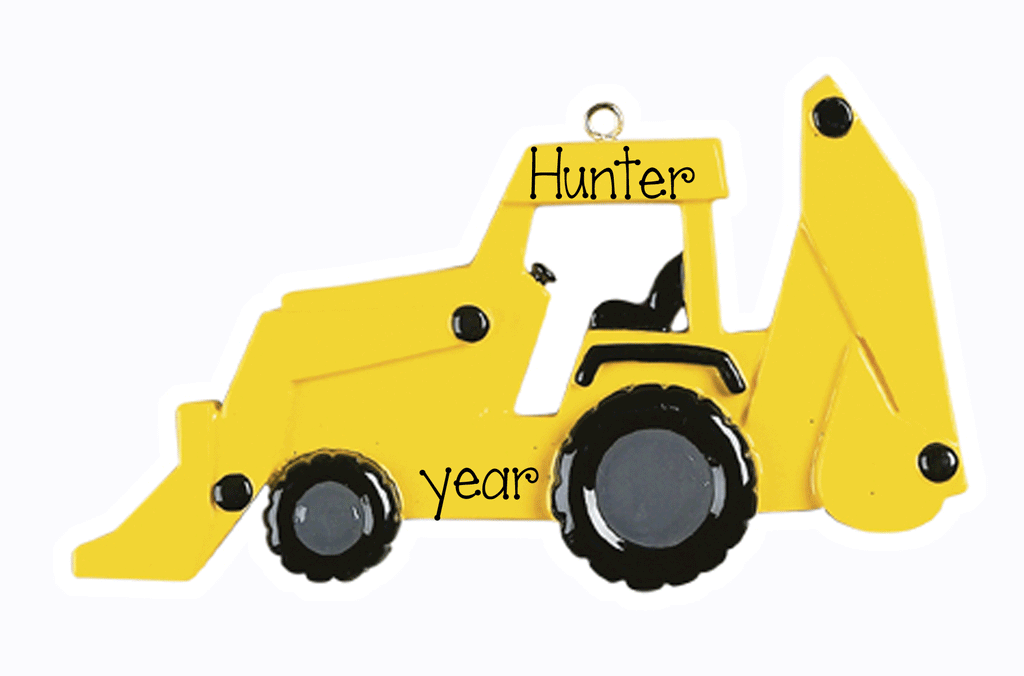 Backhoe Personalized Ornament