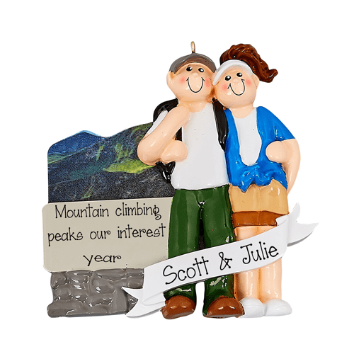 Mountain Couples Ornament~National Park Ornament~Hiking Camping Travel Ornament~ Family Travels~Vacation Couple Ornaments~Personalized Gifts