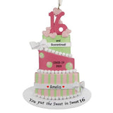 COVID-19 SWEET 16 PINK BIRTHDAY CAKE~Personalized Ornament - My Personalized Ornaments