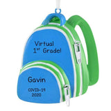 BLUE & GREEN BACKPACK - Personalized Ornament - My Personalized Ornaments