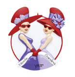 2 friends in style - lavender and purple dresses Ornament, My Personalized Ornament