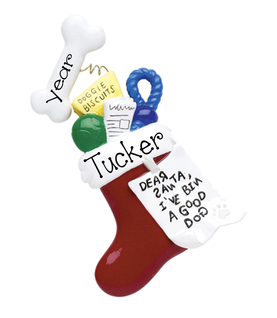 Dog Stocking~Personalized Christmas Ornament