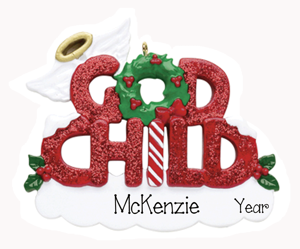 God Child Glitter-Personalized Ornament