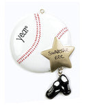 baseball w/ gold star, my personalized ornaments