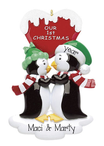 PENGUIN COUPLE'S 1st CHRISTMAS ORNAMENT