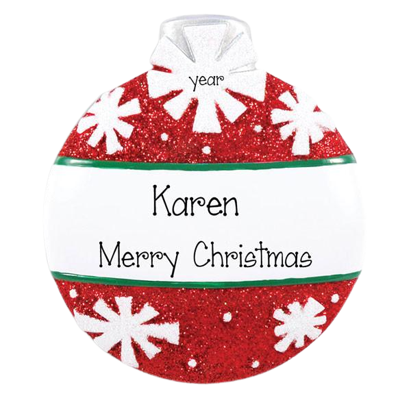 Red Glitter Ball Christmas Ornament