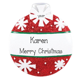 Red Glitter Ball Christmas Ornament