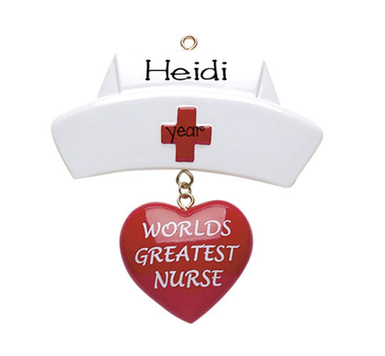 Worlds Greatest Nurse~Personalized Christmas Ornament
