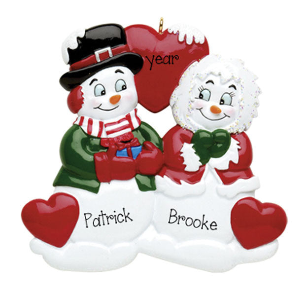 Goo Goo Eyes Snowmen COUPLE~Personalized Christmas Ornament