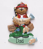 Gone Fishing Bear - Personalized Ornament