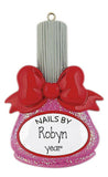 PINK GLITTER NAIL POLISH BOTTLE FOR MANICURUST ORNAMENT / MY PERSONALIZED ORNAMENTS