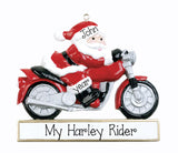 HARLEY RIDER, SANTA MOTORCYCLE, MY PERSONALIZED ORNAMENTS