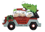 Car w/ Christmas Tree Family of 3~Personalized Christmas Ornament