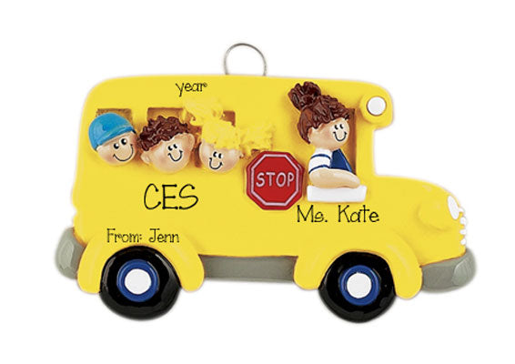 Yellow School BUS~Personalized Christmas Ornament