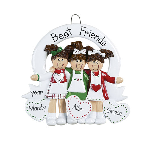 FRIENDS for 3 w/ hair bows Ornament