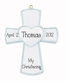 Religious Blue Cross, christening, baptizing, my personalized Ornaments