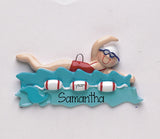 female swimmer ornament, MY PERSONALIZED ORNAMENTS