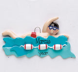 male swimmer ornament, MY PERSONALIZED ORNAMENTS