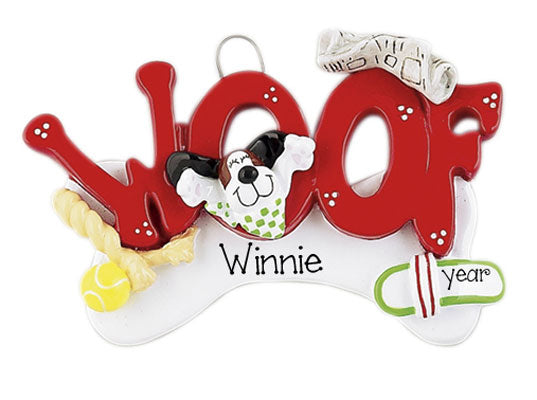 WOOF~Personalized Christmas Ornament
