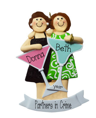 Two Friends Out on the Town~Personalized Ornament