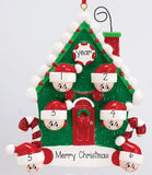 CANDY CANE HOUSE FAMILY OF 6, 6 GRANDKIDS,  MY PERSONALIZED ORNAMENTS