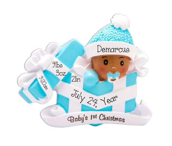 ETHNIC BABY BOY'S 1ST CHRISTMAS ORNAMENT