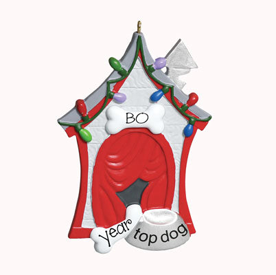 Dog House~ Personalized Christmas ORNAMENT "TOP DOG"