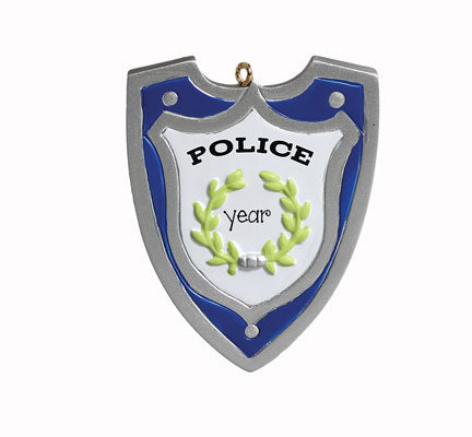 POLICE BADGE~Personalized Christmas Ornament