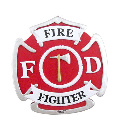 Firefighter Badge~Personalized Christmas Ornament