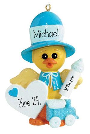 BABY BOY Duck~Personalized Christmas Ornament