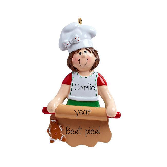 Pastry Chef  Rolling out the Dough~BAKING~Personalized Christmas Ornament
