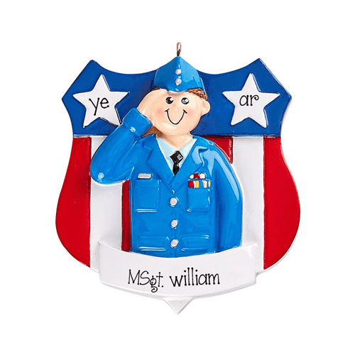 Military~AIR FORCE SOLDIER in Dress Uniform~Personalized Ornament