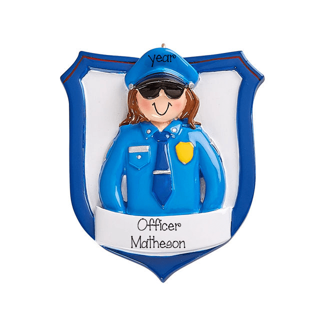 Female POLICE OFFICER in Uniform~Personalized Ornament