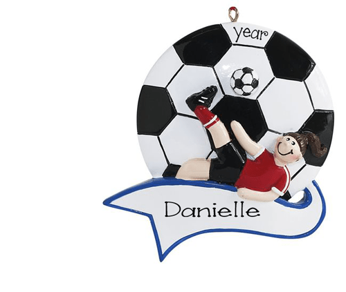 Female SOCCER Player~Personalized Christmas Ornament