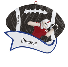 Football Player throwing a football-personalized ornament