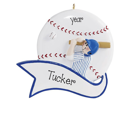 Male Baseball Player - Personalized Ornament
