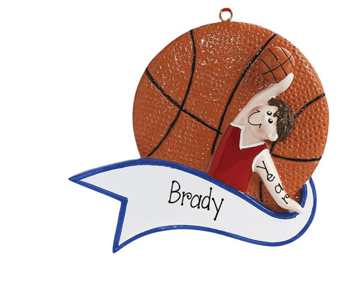Male Basketball Player ~ Personalized Christmas Ornament
