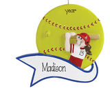 Female Softball Player ~ Personalized Christmas Ornament