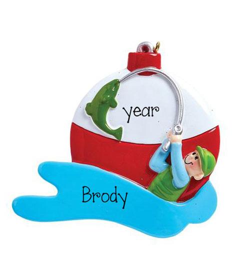 Caught the BIG One~FISHING~Personalized Christmas Ornament